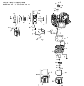 Kt725-3108 Cylinderhead And Breather Diagram and Parts List for KT725-3108  Cub Cadet Engine